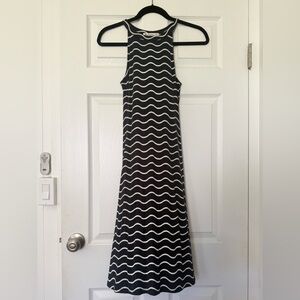 FIGHTING EEL: White Baby Waves Midi Dress